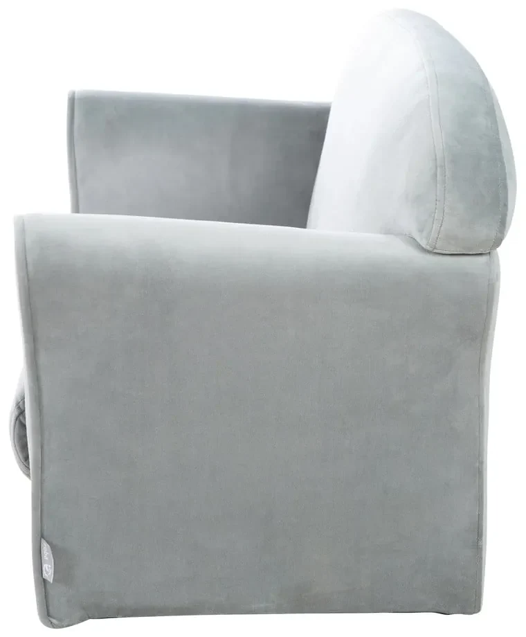 Divano 2 Posti Per Bambini In Peluche – Grigio Chiaro Con Stelle, Imbottitura In Gommapiuma, Fodera Rimovibile, Leggero 2,1 Kg, 84x38x34 Cm