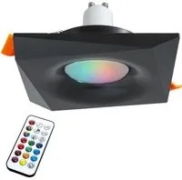 Faretto LED cromoterapia lampada GU10 6W incasso 65mm luce centro estetico abbronzante 230V NERO LUCE RGBW 6000K