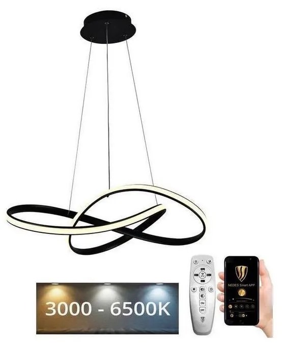 Brilagi - Lampadario a sospensione con filo LED dimmerabile COSMOWAVE LED/70W/230V nero + +TC