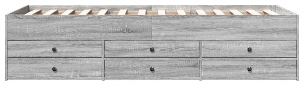 Divano letto con cassetti grigio sonoma 75x190 cm multistrato
