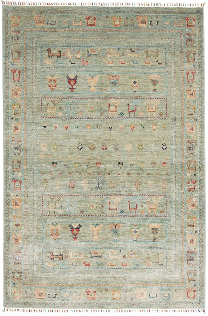 Samarkand Tappeto orientale 150 x 220 Grigio (Pakistan) Annodato A Mano