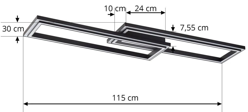 Lucande Smart LED plafoniera Tjado 121 cm a 2 luci CCT Tuya