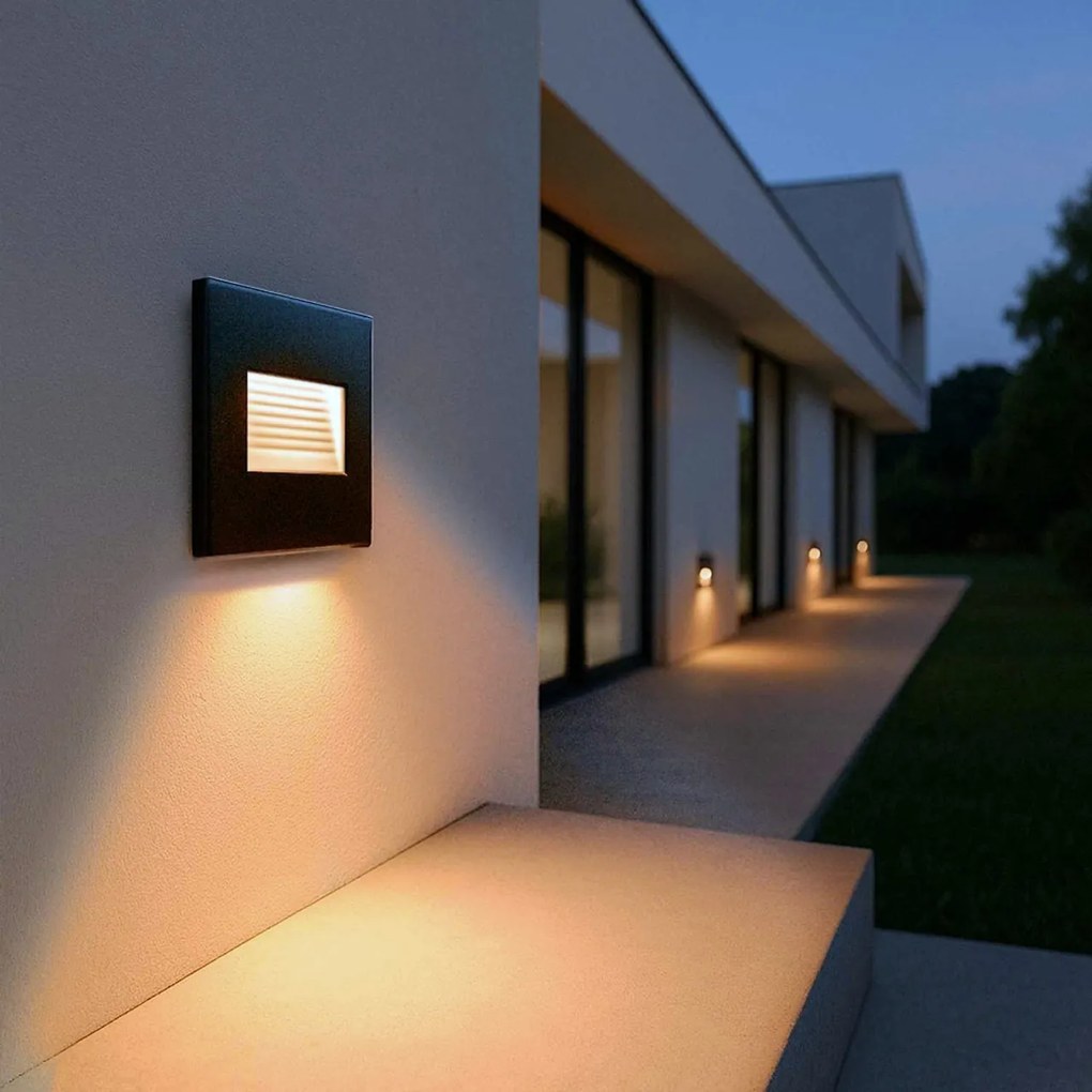 Segnapasso LED per Scatola 503 3.5W IP65 - Luce Asimmetrica Colore Bianco Caldo 2.700K