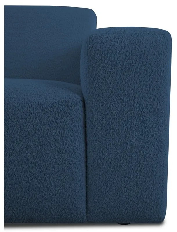 Divano angolare blu scuro in tessuto bouclé (a U) Roxy - Scandic