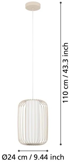 Eglo 900866 - Lampadario a sospensione con filo TERRAROSA 1xE27/40W/230V diametro 24 cm