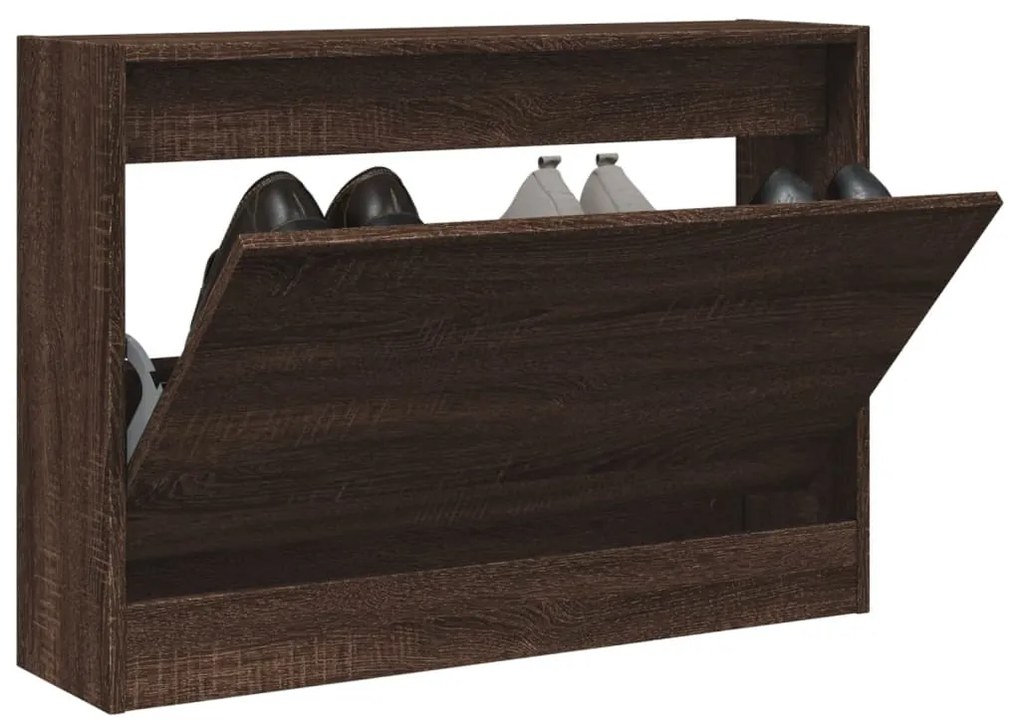 Scarpiera Rovere Marrone 80x21x57 Cm İn Legno Multistrato /