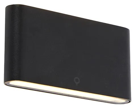 Lampada da parete esterna moderna nera 17,5 cm con LED incluso IP65 - Batt