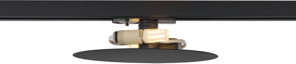 Plafoniera nera moderna per sistema a binario monofase a 2 luci - Iconic Pulley