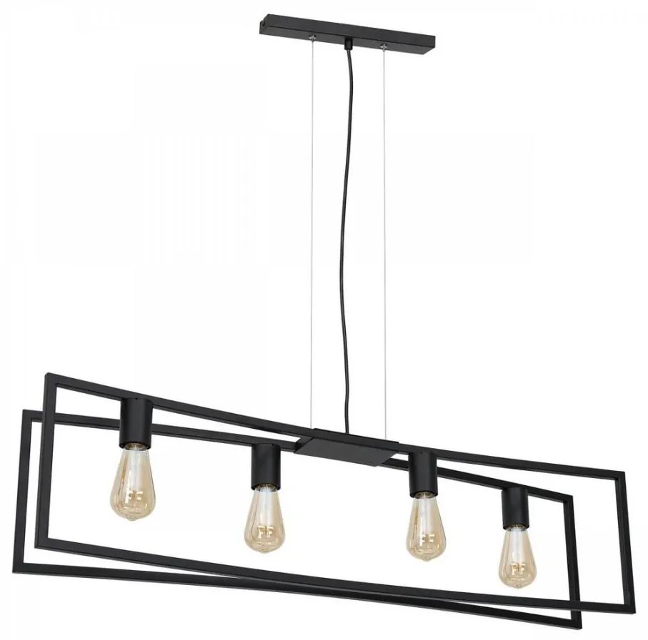 Lampadario su filo TUNJA 4xE27/60W/230V nero