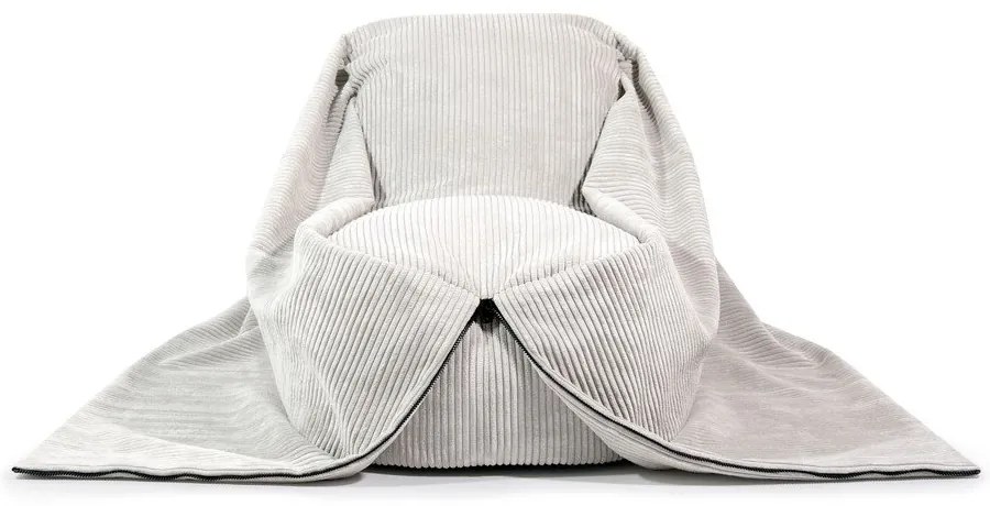 Pouf a sacco per bambini grigio scuro con rivestimento in velluto a coste Cocoon 120 – SLOWDOWN