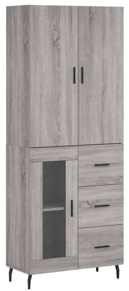 Credenza grigio sonoma 69,5x34x180 cm in legno multistrato