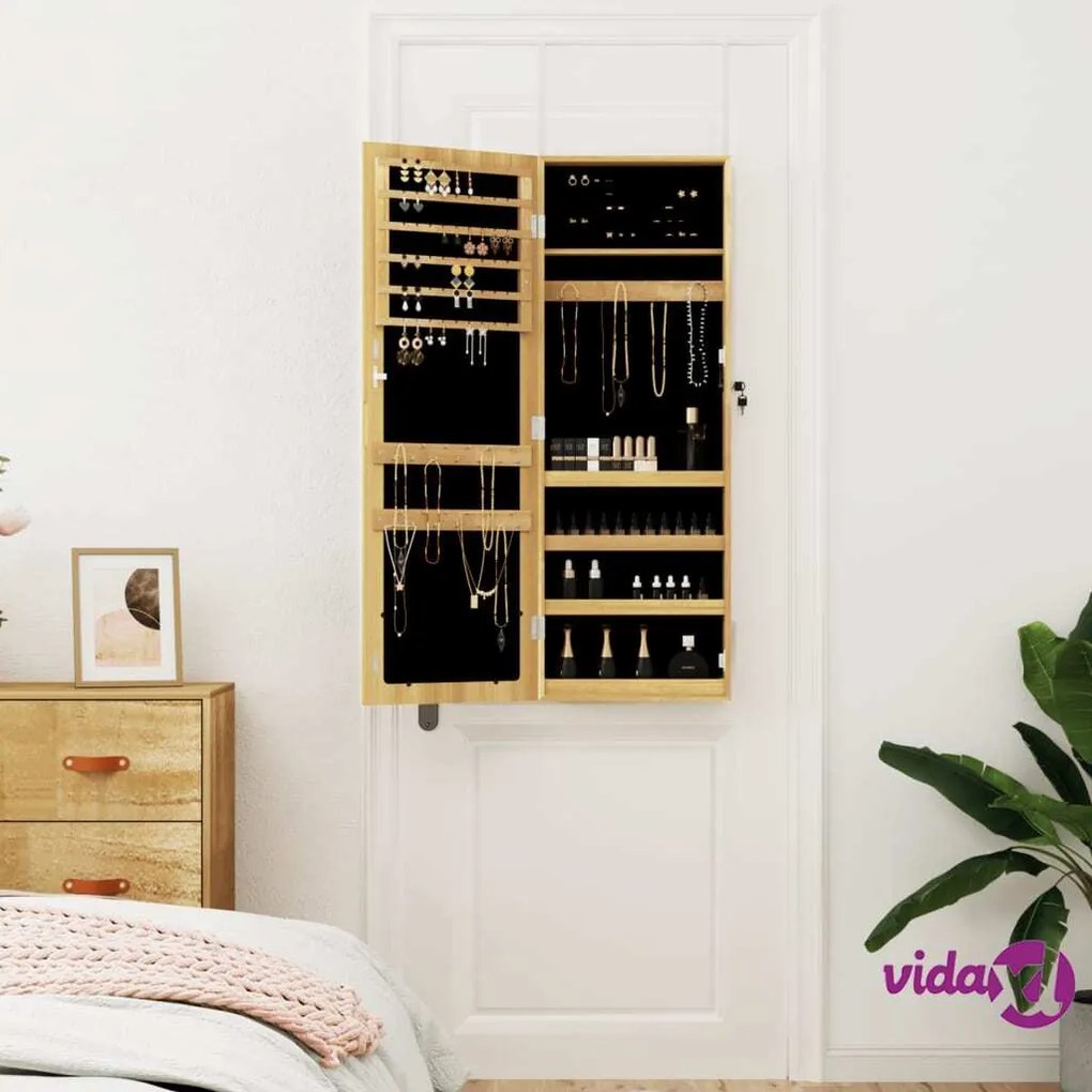 vidaXL Armadio Portagioie con Specchio a Muro 37,5x10x106 cm