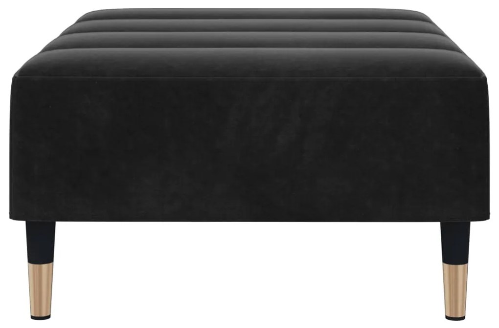Poggiapiedi nero 77x55x31 cm in velluto