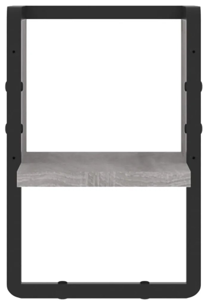 Mensola a parete con asta grigio sonoma 20x25x30 cm