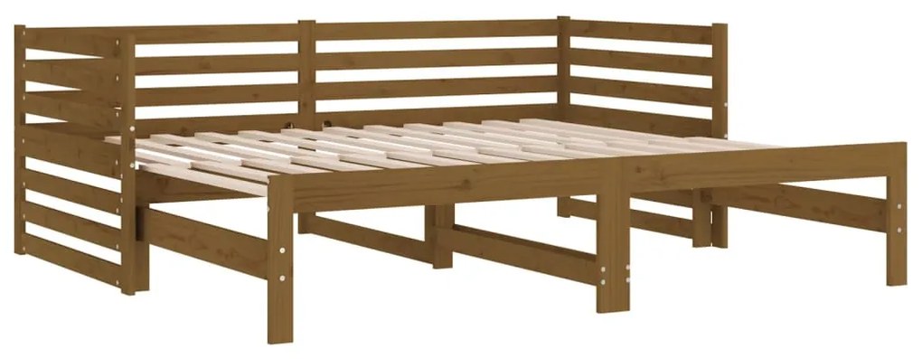 Dormeuse Estraibile Miele 2x(90x190) cm Legno Massello di Pino