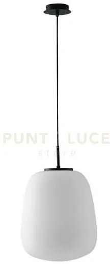 Lampadario a sospensione tolomeo ovale bianca opale 1 luce attacco ...