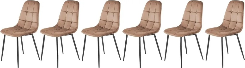 Set di 6 sedie K417 in velluto beige