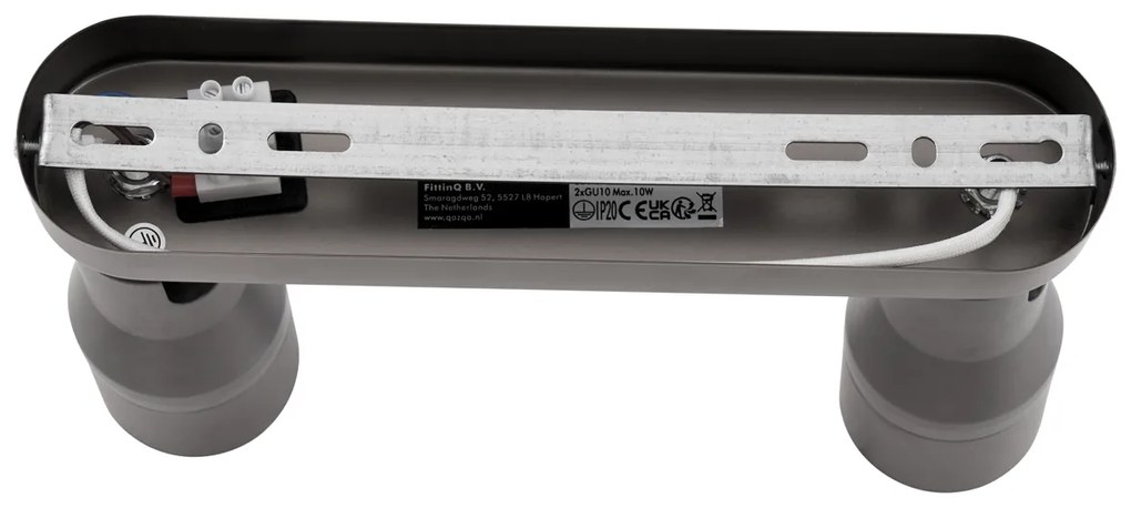Faretto da soffitto rotondo colore canna di fucile GU10 50 mm 2 luci - Stanley