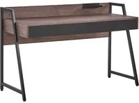 Scrivania Home Office Top in legno scuro 120 x 50 cm Struttura in metallo Nero con 2 cassetti