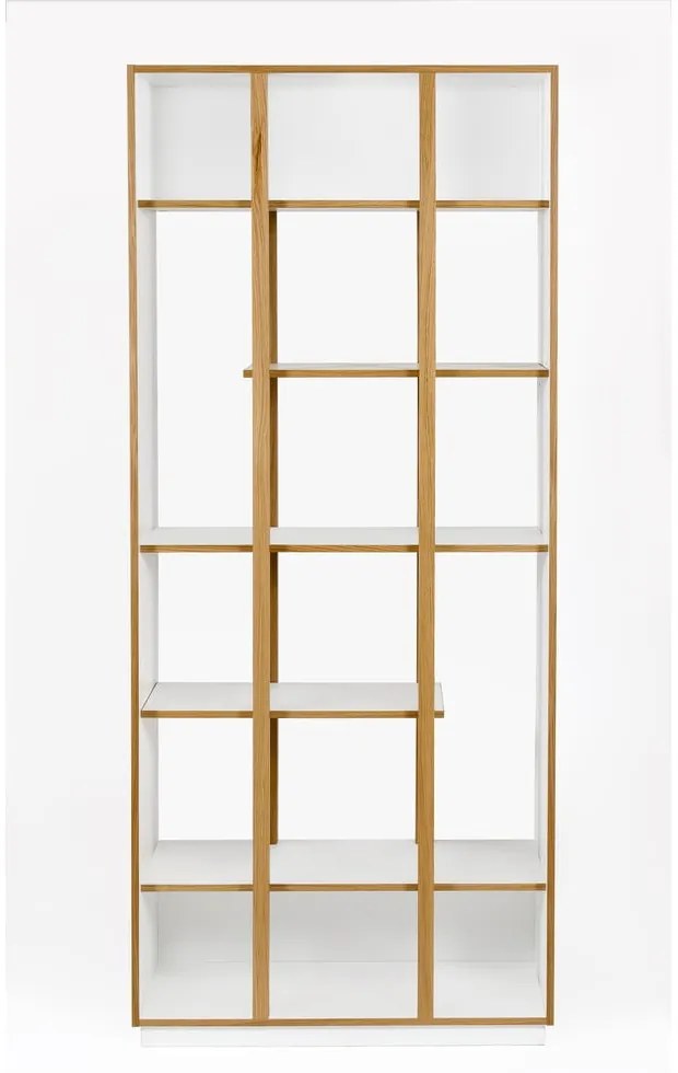 Libreria bianca in rovere 90x210 cm Newbury - Woodman