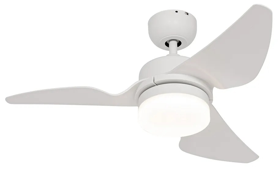 Ventilatore da soffitto bianco con LED incluso e telecomando - Yuki