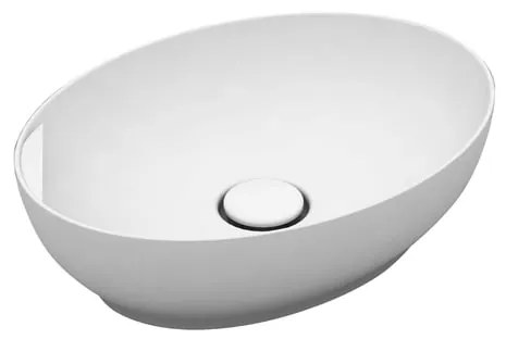 Lavabo da appoggio OLYMPIA CERAMICA ovale in ceramica L 50 x H 14 x P 20 cm bianco lucido piletta non inclusa