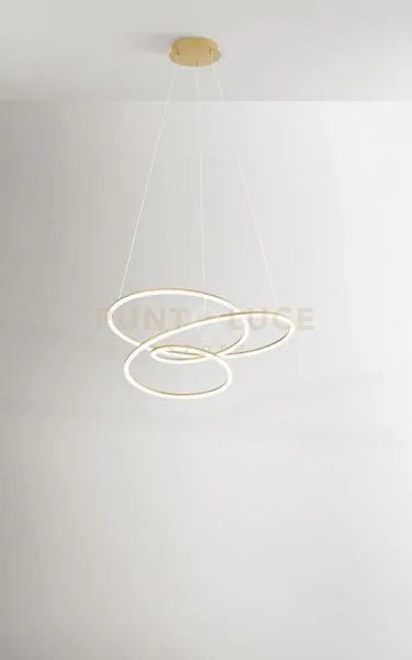 Sospensione in alluminio colore oro opaco spira led 96w 3000k  5500...