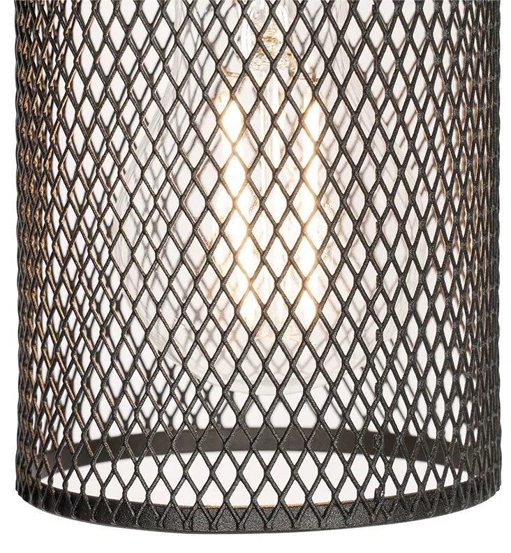 Lampada a sospensione industriale nera 3 luci - Jim