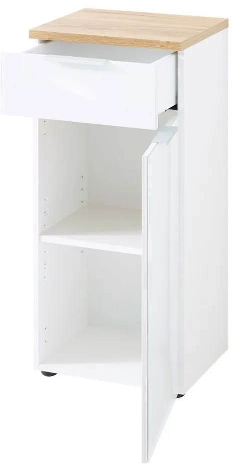 Mobile da bagno basso in rovere bianco naturale 39x86 cm Pescara - Germania