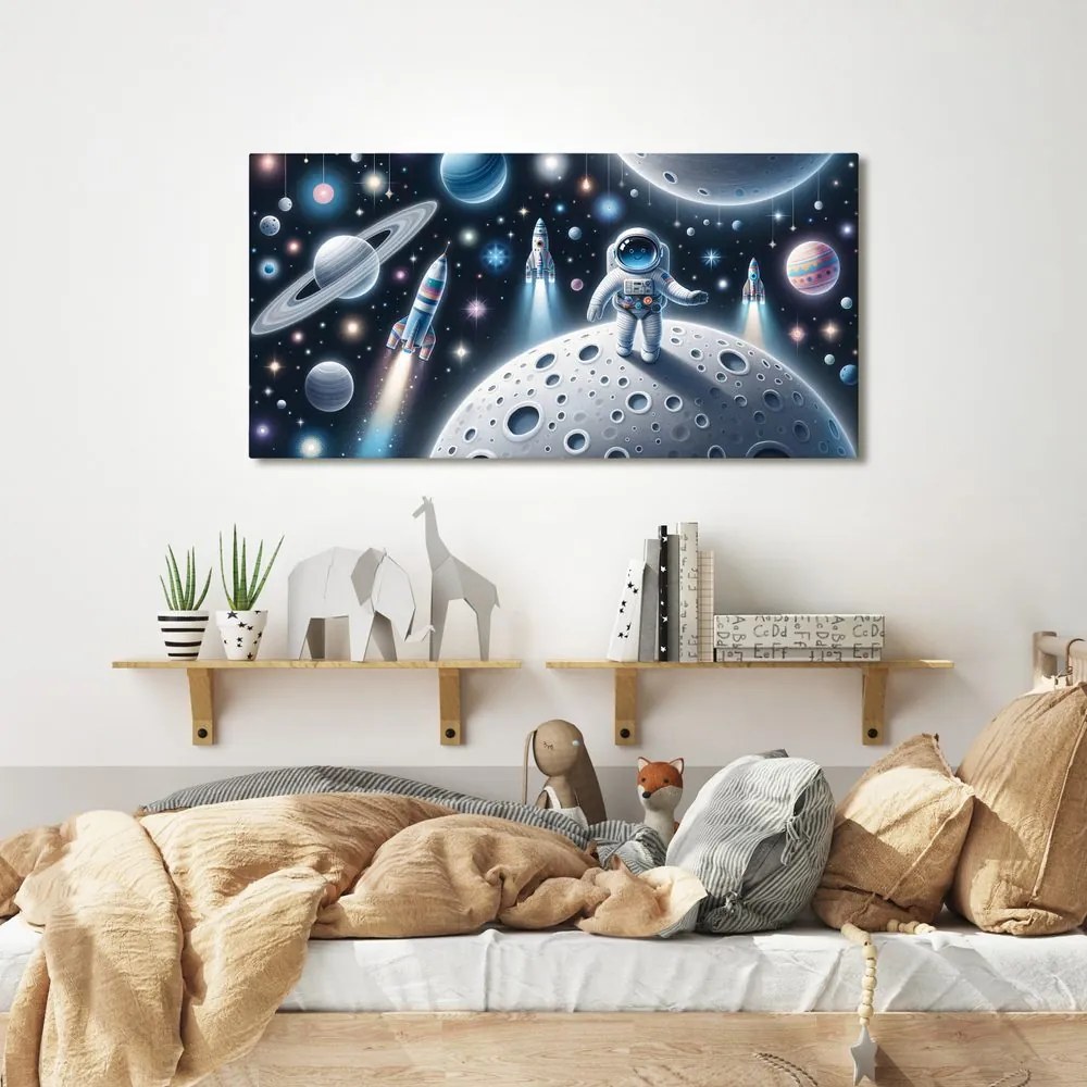 Quadro su tela – Cosmonauta tra i pianeti