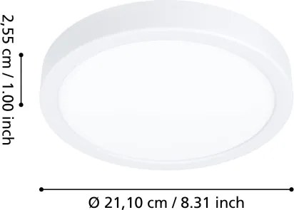 Eglo 901376 - Plafoniera dimmerabile per bagno LED RGBW FUEVA-Z LED/11,2W/230V 21,1cm IP44 bianca