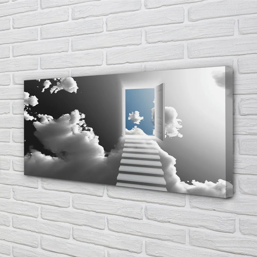Quadro su tela Porte del paradiso delle scale 125x50 cm