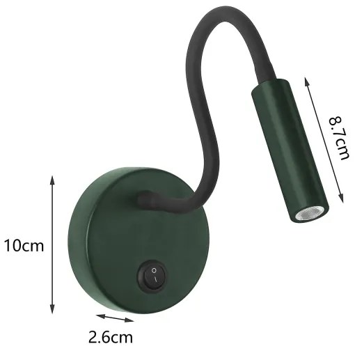 Brilagi - LED Lampada flessibile da muro MAYA LED/3W/230V 4000K verde