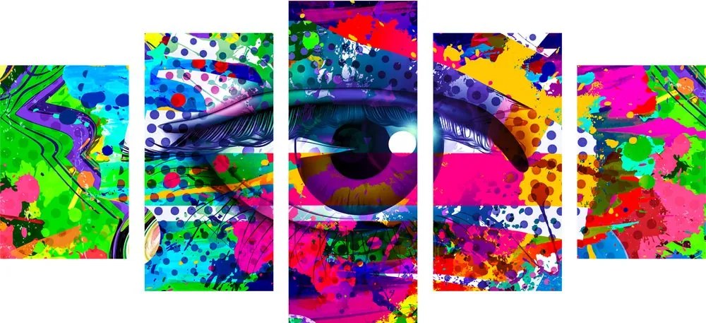 Quadri 5 pezzi – Occhio umano in stile pop-art