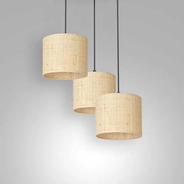 Lampadario a sospensione con filo RATTAN 3xE27/60W/230V rattan