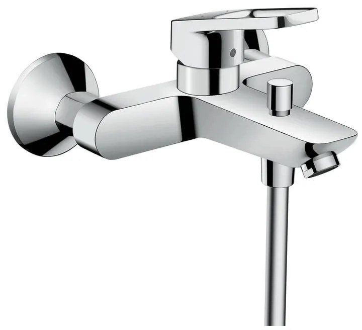 Rubinetto per vasca getto laminare cristallino Logis Loop per muro cromo HANSGROHE