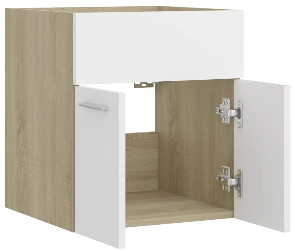 Mobile Sottolavabo Bianco Rovere Sonoma 41x38,5x46 Multistrato