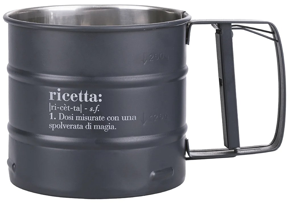 Setaccio farina con scritta in acciaio inox Victionary