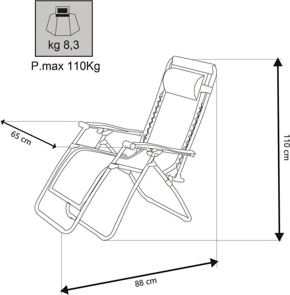DIVES - sdraio mare prendisole pieghevole