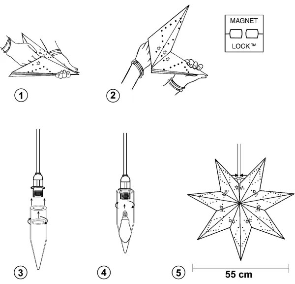 Eglo 410244 - Decorazione natalizia SENSY 1xE14/25W/230V 54 cm