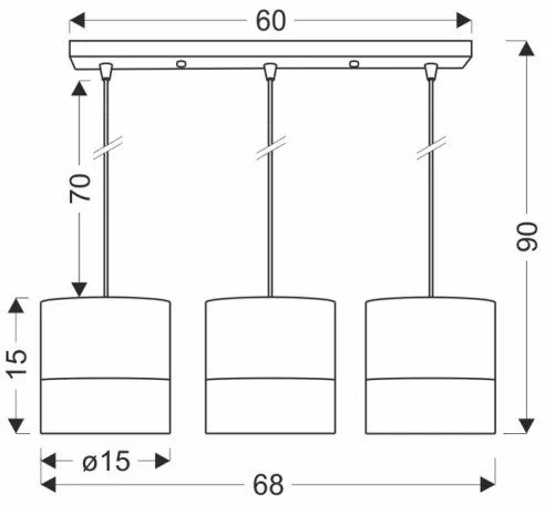 Lampadario a sospensione con filo BIANCO 3xE27/40W/230V bianco/marrone