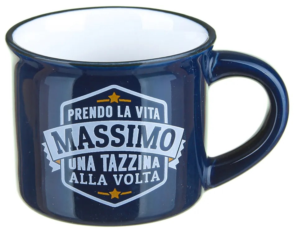 Tazzina caffè con nome Massimo in gres porcellanato