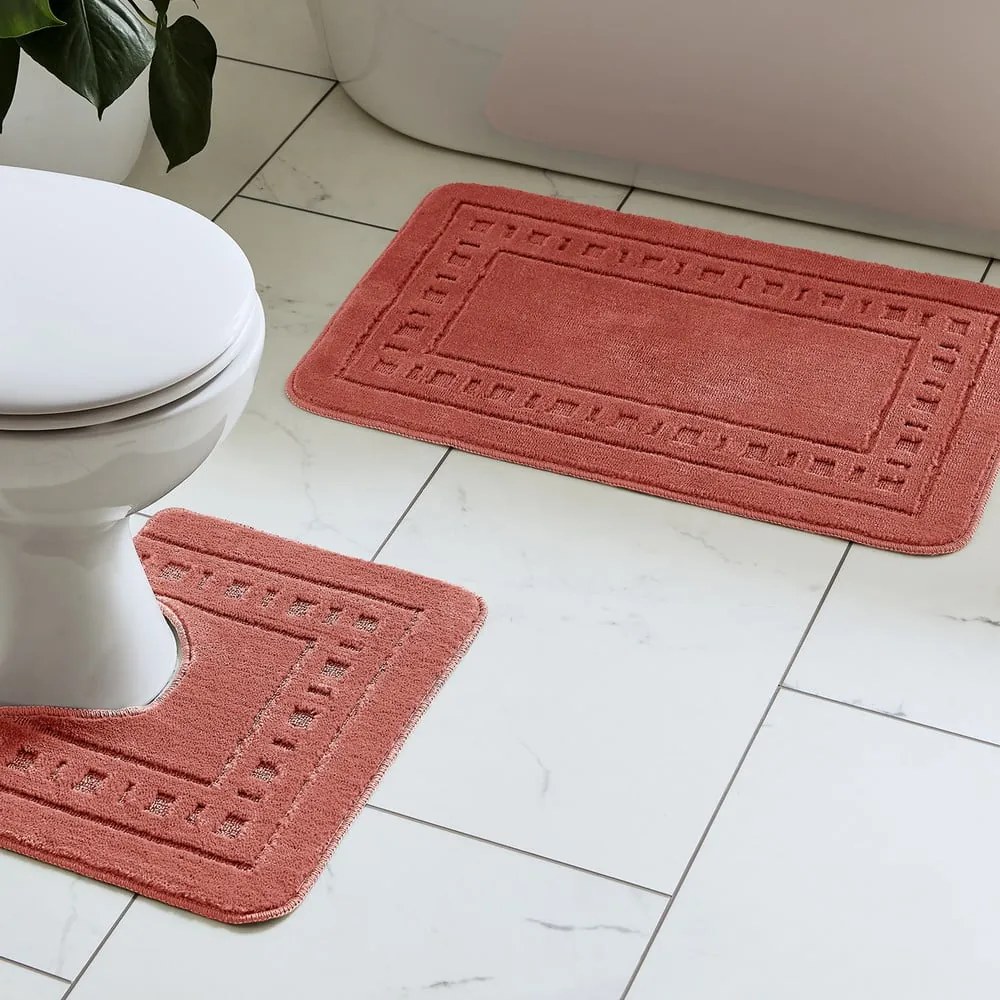 Set di tappetini per il bagno color terracotta 2 pz per WC 50x80 cm Armoni – Catherine Lansfield