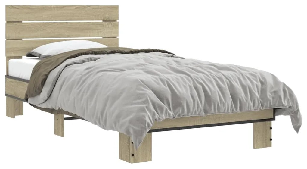 Giroletto Rovere Sonoma 90x190cm İn Legno Multistrato E Metallo /