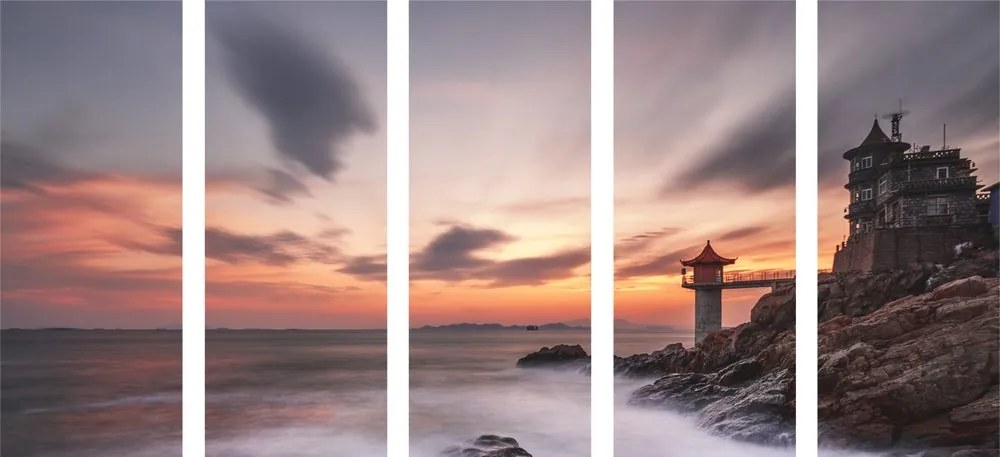 Quadri 5 pezzi – Paesaggio splendido al mare