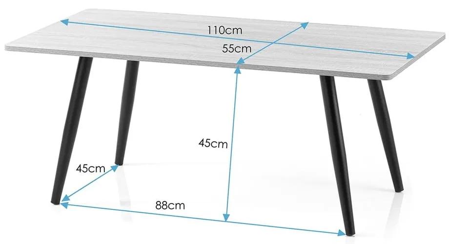 Tavolo da lavoro con piano in rovere 55x110 cm Pyxe - Homede