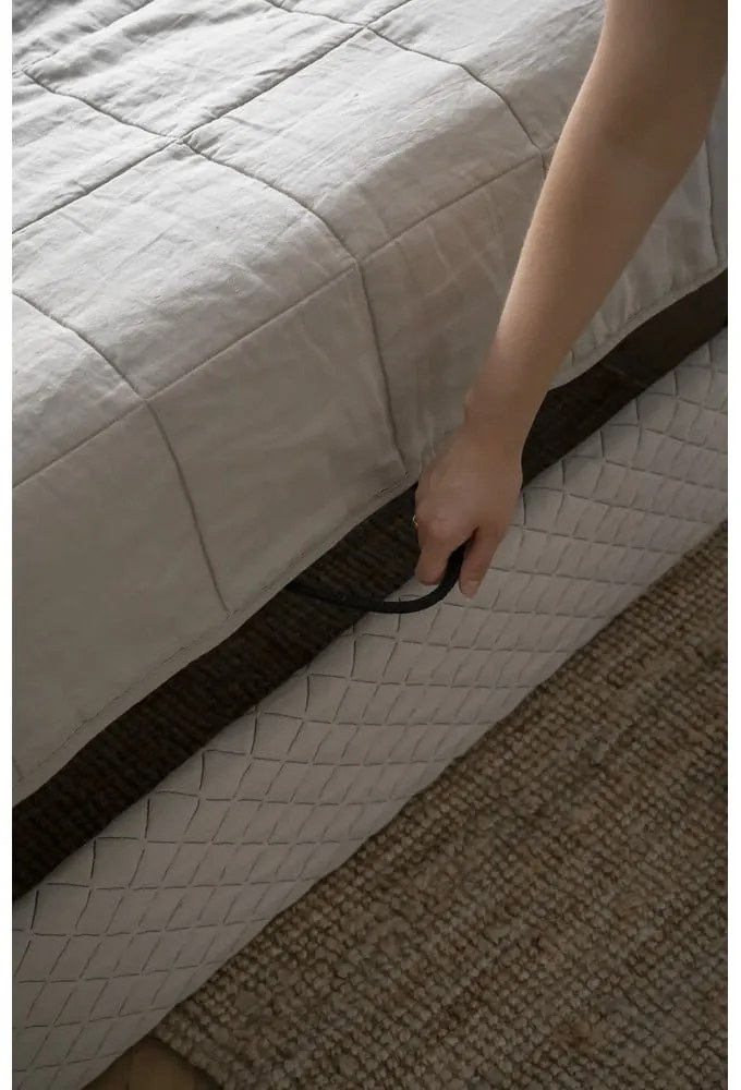 Letto singolo imbottito beige con spazio contenitivo e rete 90x200 cm Sleepy Luna - Miuform