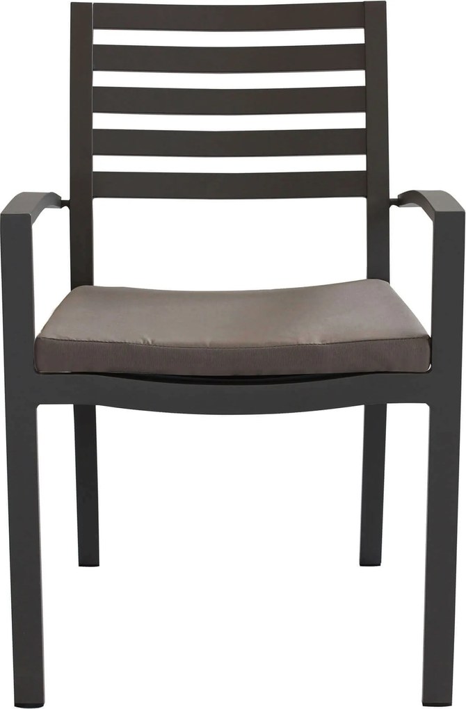 DEXTER - set tavolo in alluminio cm 200/300 x 100 x 74 h con 4 sedie e 2 poltrone Dexter