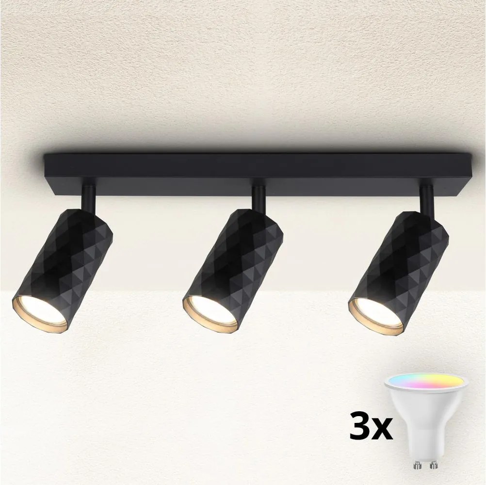 Brilagi - LED RGBW dimmerabile faretto SELE DIAMANT 3xGU10/6W/230V nero