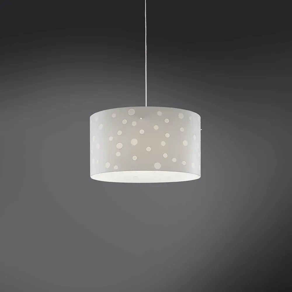 Sospensione Moderna A 5 Luci Pois Xxl In Polilux Bicolor Bianco Made In Italy